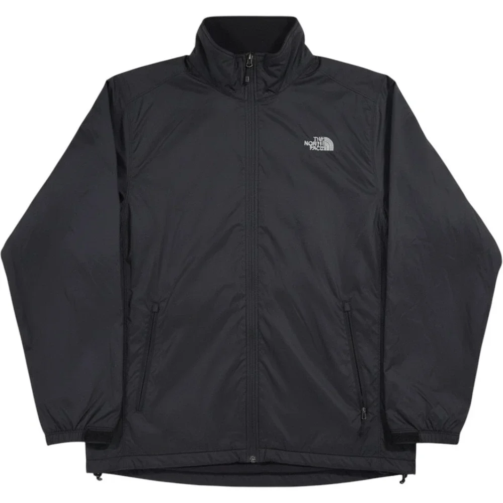 The North Face Fleece Lined Windbreaker Jacket Men's L Black Gorpcore EUC